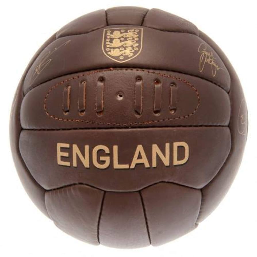 England Football　アンティーク England F.A. English National Team Brown Leather Retro Ball